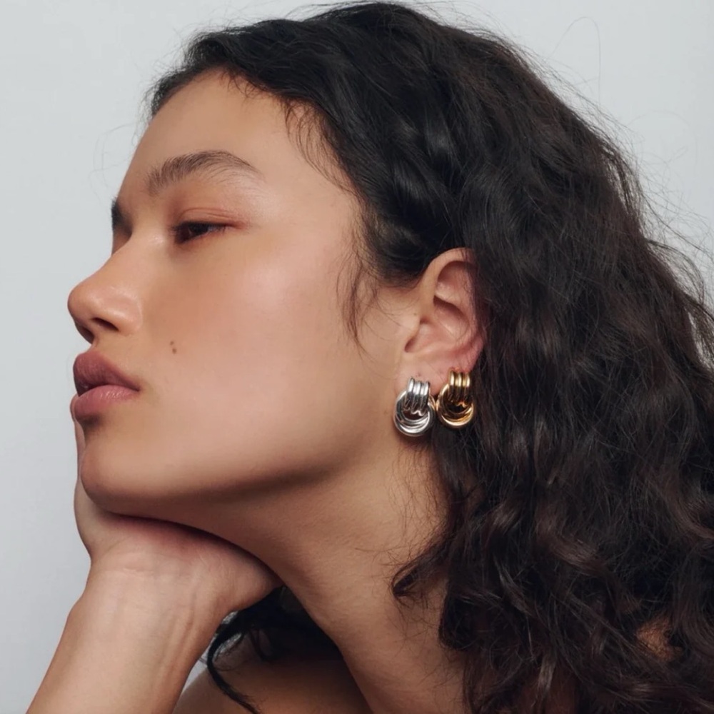 Heaven Mayhem Silver Baby Knot Earrings Statement